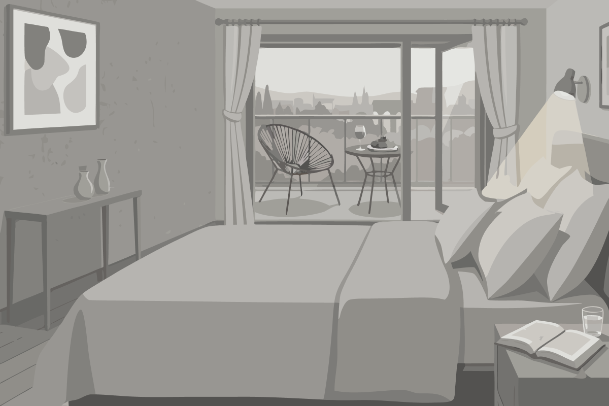 Suite mit Kingsize-Bett mit Meerblick